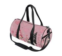 Borsone sportivo rotondo leggero con tasca interna borsa da palestra per uomo donna borsone per viaggi sport blush bufalo plaid San Valentino gnomo carino amore cuore