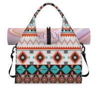 Borsone sportivo tribale etnico geometrico per donne e uomini borsa etnica per il fine settimana borsa da notte con scomparto per scarpe borsa a tracolla tote bagaglio per yoga palestra viaggi,