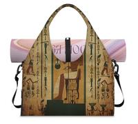 Borsone sportivo vintage antico Egitto per donne e uomini borsa da notte per il fine settimana con scomparto per scarpe borsa a tracolla tote bagaglio per yoga palestra viaggi, Colore, L, Organizer