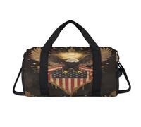 Borsone sportivo vintage con bandiera dell'Aquila America, con scomparto per scarpe, per la notte, per il weekend, da viaggio, palestra, organizer per bagagli per donne, uomini, bambini, ragazze e
