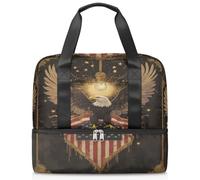 Borsone sportivo vintage con bandiera dell'Aquila America, per donne, uomini, ragazzi, ragazze, 21 l, per il fine settimana, per la notte, per viaggi, palestra, yoga, Colore, Grande, Organizer per