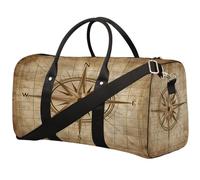 Borsone sportivo vintage con bussola, per uomini e donne, resistente all'acqua, pieghevole, da viaggio, leggero, da portare con sé, borsa per la notte per allenamento in ospedale