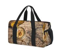 Borsone sportivo vintage con mappa e bussola, borsone per il fine settimana, borsa da viaggio, palestra, borsone per bambini, ragazze, ragazzi, donne, uomini
