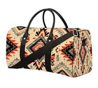 Borsone sportivo vintage con motivo azteco per uomini e donne, impermeabile, pieghevole, da viaggio, leggero, da portare con sé, per la notte, per allenamento in ospedale