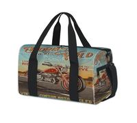 Borsone sportivo vintage con poster per moto per bambini, ragazze, ragazzi, donne, uomini, moto, pernottamento, weekender, borsa da viaggio, borsa da viaggio, borsa da palestra casual