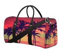 Borsone sportivo vintage con sagoma di palme, per uomini e donne, impermeabile, pieghevole, da viaggio, leggero, da portare con sé, per la notte, per allenamento in ospedale