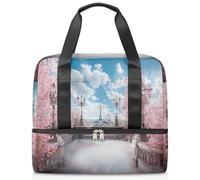 Borsone sportivo vintage con Torre Eiffel per donne, uomini, ragazzi e ragazze, 21 l, per il fine settimana, per la notte, per viaggi, palestra, yoga, Colore, Grande, Organizer per borse