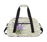 Borsone sportivo vintage lavanda per donne e uomini, lavanda retrò 24 l, borsa da viaggio per la notte, borsa da viaggio, borsa da palestra per bambini, ragazze e ragazzi, Colore, (24L) UK, Organizer