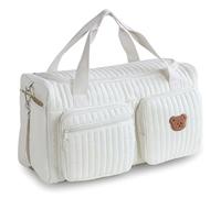 Borsone trapuntato, borsa da viaggio per bambini di capacità con ricamo di orsi carini per viaggi in ospedale e nel fine settimana, 18, 9x10, 2x8, 7 pollici, ospedale pediatrico