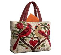 Borsone trapuntato, con motivo floreale e uccellino, borsa da viaggio trapuntata, per donne, professionisti, viaggiatori, pendolari, ufficio, weekend, brevi libero, viaggi, spiaggia, palestra
