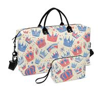 Borsone Union Jack Corona Bandiera Colore 4 luglio Giorno dell'Indipendenza Grande Carry On Bag con Toiletry Bag per Sport Multifunzionale bolsa para viajar