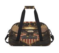 Borsone vintage con bandiera dell'aquila americana, per donne, uomini, bambini, ragazze, ragazzi, durante la notte, weekender, borsa da viaggio da 24 litri, per sport, palestra, pratica, Colore, 24 L,