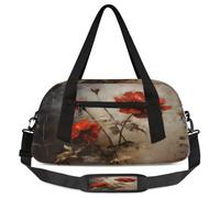 Borsone vintage con rose e fiori, per bambini, per ragazzi, ragazze, adolescenti, sport, palestra, viaggi, ginnastica, danza, danza, Multicolore