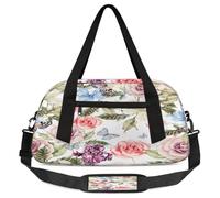 Borsone vintage per bambini con rose per la notte, per ragazze e ragazzi, borsa leggera per sport e palestra per bambini, piccola borsa da viaggio per la danza, Rosa vintage., 18.5L x 7.8W x 9.4H