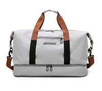 Borsoni da Palestra per Uomo Donna, Borsa da Viaggio con Scomparto Scarpe e Scomparto Bagnato, Grande Capacità Borsa da Fine Settimana Borsa Porta Abiti da Viaggio Impermeabile per Sport (Gris)