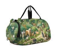Borsoni da viaggio per bambini Borsoni da viaggio per bambini Borse da viaggio per bambini Borsa sportiva con corna di cervo colorate, Verde animali del bosco, classico