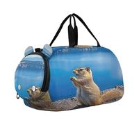 Borsoni da viaggio per bambini, per il fine settimana, con koala che abbracciano il cioccolato, San Valentino, ragazze, borsone da viaggio per bambini, Vista panoramica dello scoiattolo a terra carino