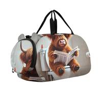 Borsoni da viaggio per bambini, per il fine settimana, con koala che abbracciano il cioccolato, San Valentino, ragazze, borsone da viaggio per bambini, Divertente bagno con mucca delle Highland