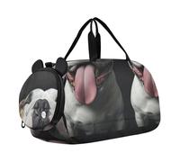 Borsoni da viaggio per bambini, per il fine settimana, con koala che abbracciano il cioccolato, San Valentino, ragazze, borsone da viaggio per bambini, Divertente Bulldog Happy Face Art, classico