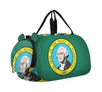 Borsoni da viaggio per ragazzi Borsoni da viaggio per il fine settimana Borsone da viaggio per ragazze Tote Kids Duffle giallo oliva sfumato Ombre, Washington State Flag, classico