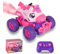 BORSTOYPRO Unicorno Macchina Telecomandata per bambino, Telecomandato Monster Truck Auto per le Ragazze, RC Monstertruck Car con Spray LED Light, Unicorns Giocattolo Regalo per i Ragazzi Bambini
