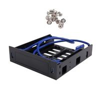 Bortivier 2 X Pannello Frontale USB 3.0 con Dispositivo/HDD da 3,5 Pollici o SSD/HDD da 2,5 Pollici un 5,25 Floppy un Supporto del Vassoio 'Unità Ottica
