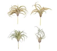 Bortivier 4Pack Ananas Artificiale Erba Piante Aeree Fiori Finti Floccaggio Finto Tillandsia Bromeliace Decorazione Giardino Casa