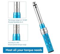 Bortivier Chiave Dinamometrica per Raggi da 2 A 10 NM Set di Chiavi per Raggi da Motocicletta In Acciaio Torque Wheel Raggi Chiave A Cricchetto con Scatola Portaoggetti, 5,0-6,8mm