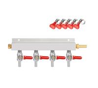 Bortivier Collettore Gas A 4 Vie Valvola di Ritegno Integrata con Innesto da 5/16 Pollici Distributore di CO2 Distributore Gas Collettore di CO2 A 4 Vie