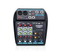 Bortivier Console Mixer Audio USB Professionale A 4 Canali con Bluetooth, Capacità di Registrazione per DJ e Mixaggio PC