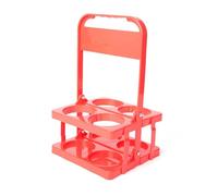 Bortivier Portabevande Pieghevole In Plastica A 4 Fori, Portabevande Riutilizzabile con Manico Portabevande Portatile Rosso