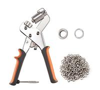 Bortivier Strumento Passacavo Kit di Strumenti Passacavo Kit Occhiello Set Punzone Passacavo Set Punzone Passacavo Inclusi 500 Passacavi da 3/8 di Pollice per Tessuti, Tela, Tela Cerata e Altro