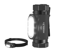 BORUIT HP130 Mini torcia elettrica ricaricabile da 1150 lumen con fascia per torcia frontale da utilizzare, con IP68 impermeabile, clip magnetica, per campeggio, corsa, lavoro