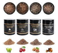 BORUIT Trucioli per affumicatura in Legno, 90 g, 100% Tutto Naturale, Mele/Ciliegia/Noce Hickory, Aroma Speciale (Ciliegia + Quercia + Noce di pecana + Mele)