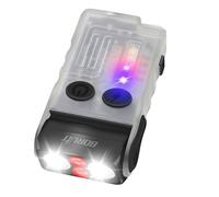 BORUIT V20 Torcia LED Potente Professionale 1000LM con Rossa e Blu Calda Luce, 180° Ruotabile 110 dB Buzzer Mini Ricaricabile Torce, 13 Modalità IP67 Impermeabile USB Flashlight