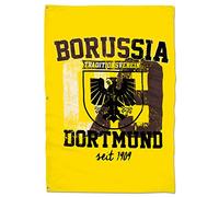 Borussia Dortmund, Bandiera di sollevamento con le armi della città, nero-giallo, 100x150cm