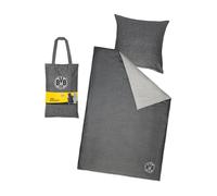 Borussia Dortmund Biancheria da letto BVB grigio mélange 135 cm x 200 cm (GOTS)