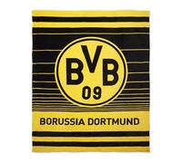 Borussia Dortmund BVB - Coperta in pile a strisce, 200 x 150 cm, 100% poliestere