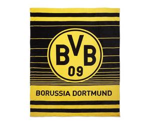 Borussia Dortmund BVB - Coperta in pile a strisce, 200 x 150 cm, 100% poliestere