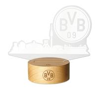 Borussia Dortmund BVB - Lampada LED con skyline, logo BVB e cavo USB, colore: Marrone