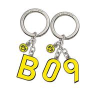 Borussia Dortmund BVB-Schlüsselanhänger: V, Portachiavi Unisex-Adulto, Nero/Giallo, Taglia Unica