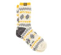 Borussia Dortmund BVB Winter Wonder Hüttensocken, Norwegermuster, Polyester mit Elastan, Weiß-Gelb-Grau Calzini, Bianco, 35-38 Unisex-Adulto