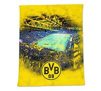 Borussia Dortmund, Coperta in pile con stampa da stadio, nero-giallo, 150x200