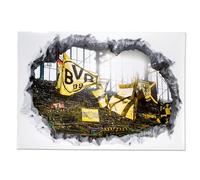 Borussia Dortmund, Motivo del tatuaggio 3D del muro dello stadio, nero-giallo,