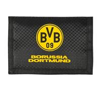 Borussia Dortmund Portafogli BVB con chiusura in velcro, 14 x 10 cm, Nero, 14 x 10 cm, Classico