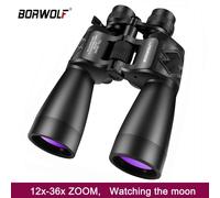 BORWOLF 12-36X60 Binocolo potente Zoom Occhiali da campo Ottimo telescopio portatile per l'osservazione degli uccelli