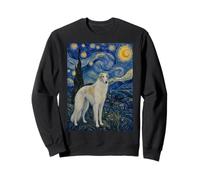 Borzoi Cane Van Gogh Notte Stellata Felpa