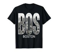 BOS Boston Paesaggio Urbano Massachusetts Progettazione Urbana Maglietta