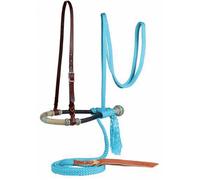 Bosal set con testiera e bosal in cuoio + mecate in crine con gancio in latigo P