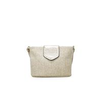 BOSANOVA Borsa a tracolla da donna in rafia con dettaglio a risvolto effetto coccodrillo e manico a croce regolabile. Chiusura a patta con bottone e cerniera., oro, Taglia unica, Casual